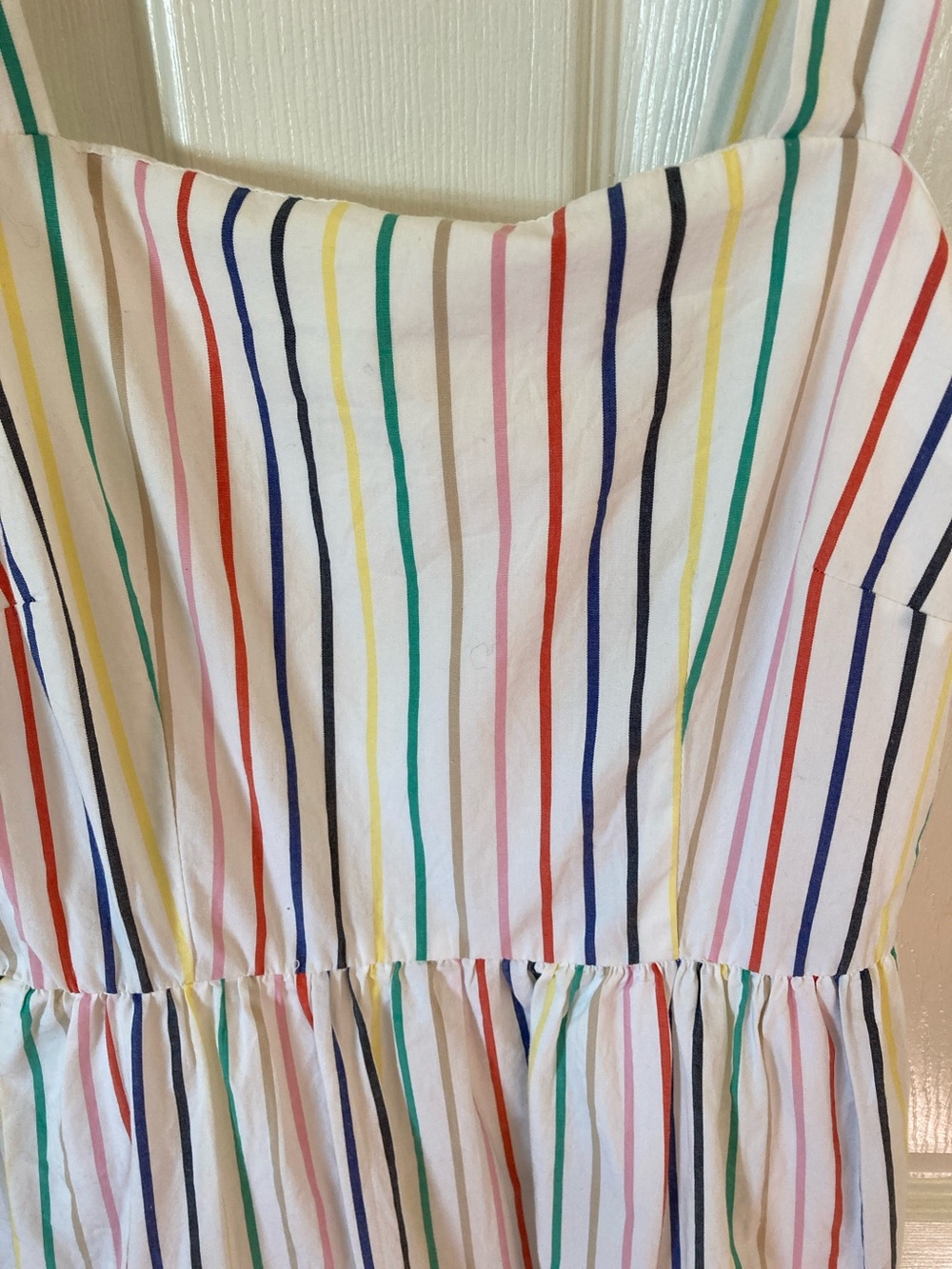 J. Crew White Multi-Color Stripe Tiered Sundress - Picture 3 of 9